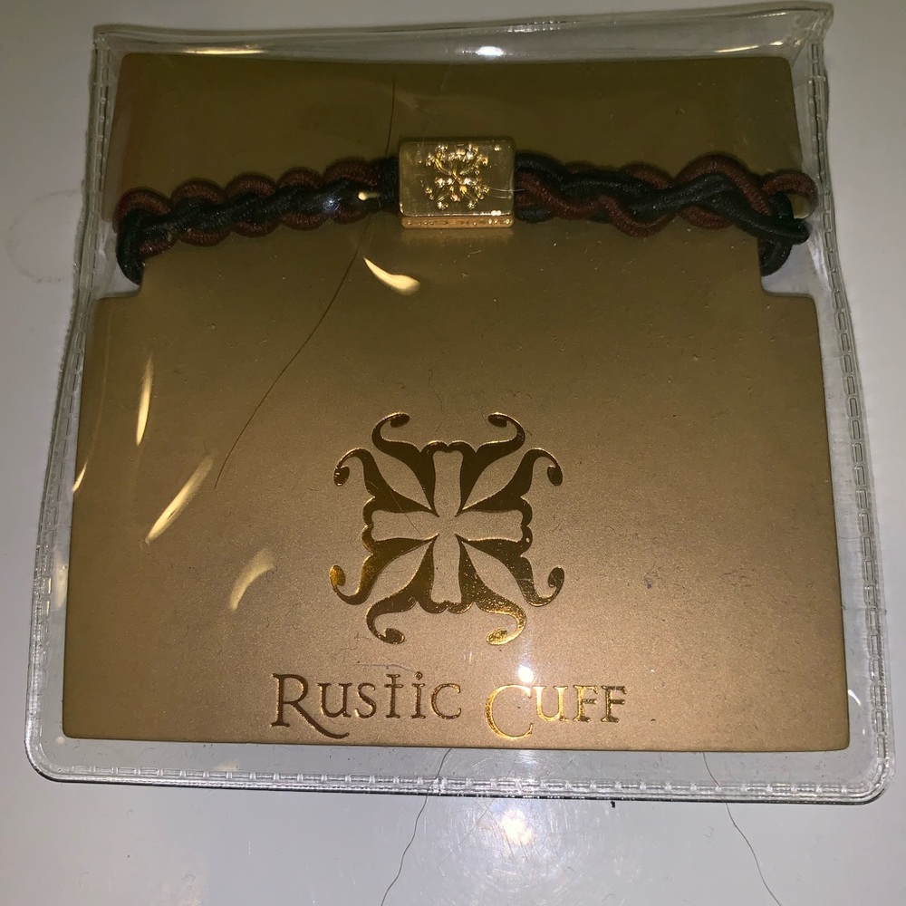 Brown and black rustic Cuff Hair tie/ bracelet